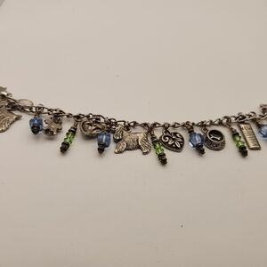 Silvertone COCKER SPANIEL Charm Bracelet 6.5"